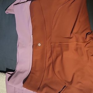 Lululemon Invigorate HR Tight 25" Orchid and Dark Terracota (2 pair) Size 20